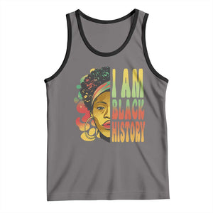 I Am Black History Tank Top Afro Black Woman African American Pride TS02 Deep Heather Black Print Your Wear