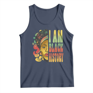I Am Black History Tank Top Afro Black Woman African American Pride TS02 Navy Print Your Wear