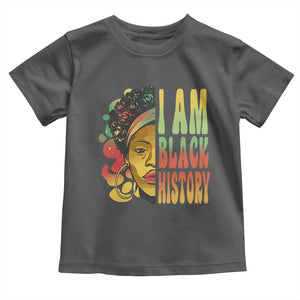 I Am Black History Toddler T Shirt Afro Black Woman African American Pride TS02 Dark Heather Print Your Wear