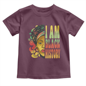 I Am Black History Toddler T Shirt Afro Black Woman African American Pride TS02 Maroon Print Your Wear