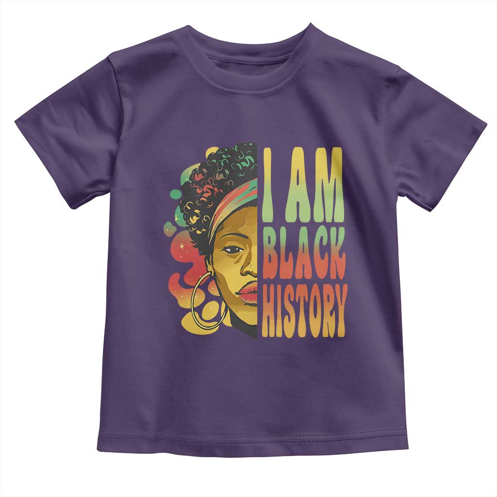 I Am Black History Toddler T Shirt Afro Black Woman African American Pride TS02 Purple Print Your Wear