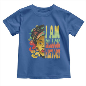 I Am Black History Toddler T Shirt Afro Black Woman African American Pride TS02 Royal Blue Print Your Wear