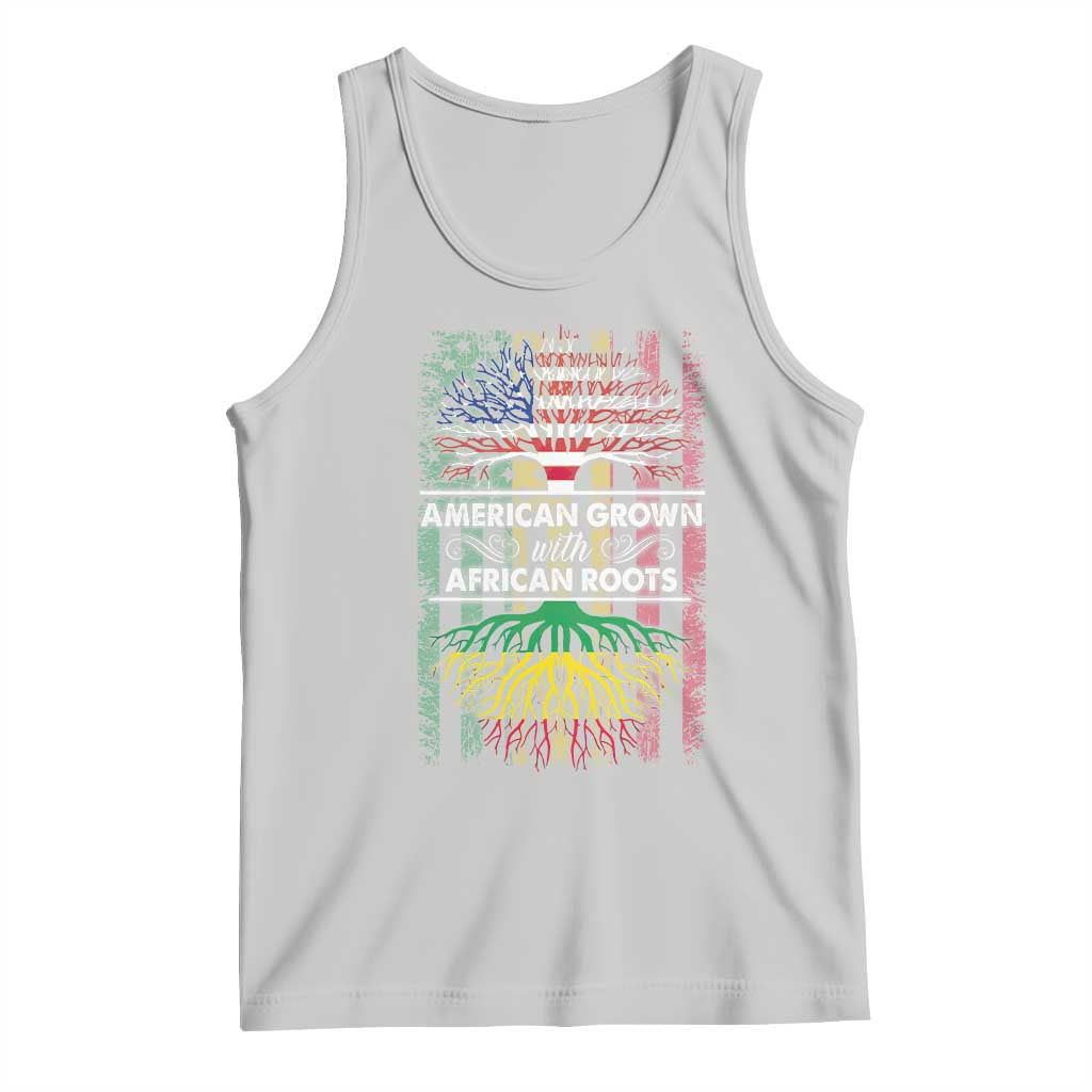 African American Roots Tank Top American Grown With African Roots US Flag Tree TS02 Ash Print Your Wear