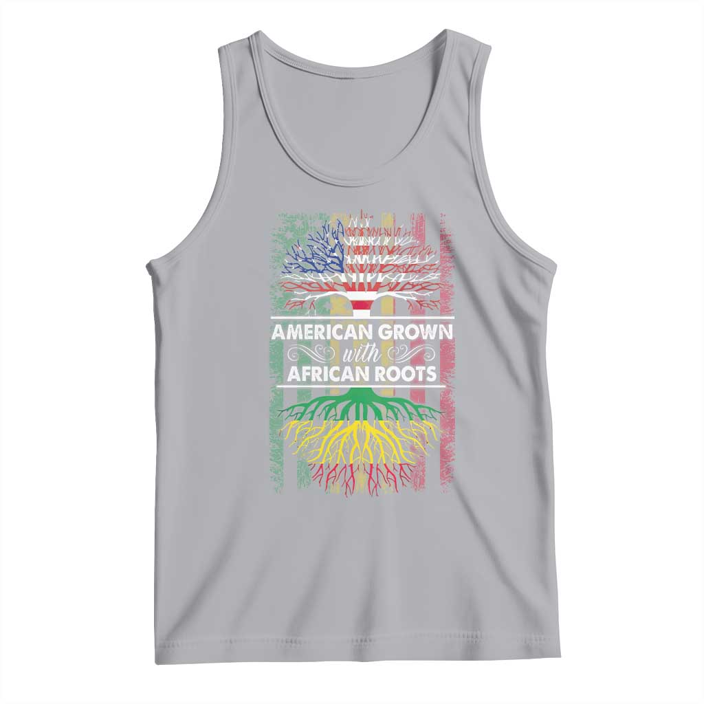 African American Roots Tank Top American Grown With African Roots US Flag Tree TS02 Athletic Heather Print Your Wear