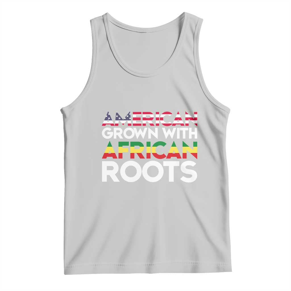 African American Roots Tank Top American Grown With African Roots US Flag TS02 Ash Print Your Wear