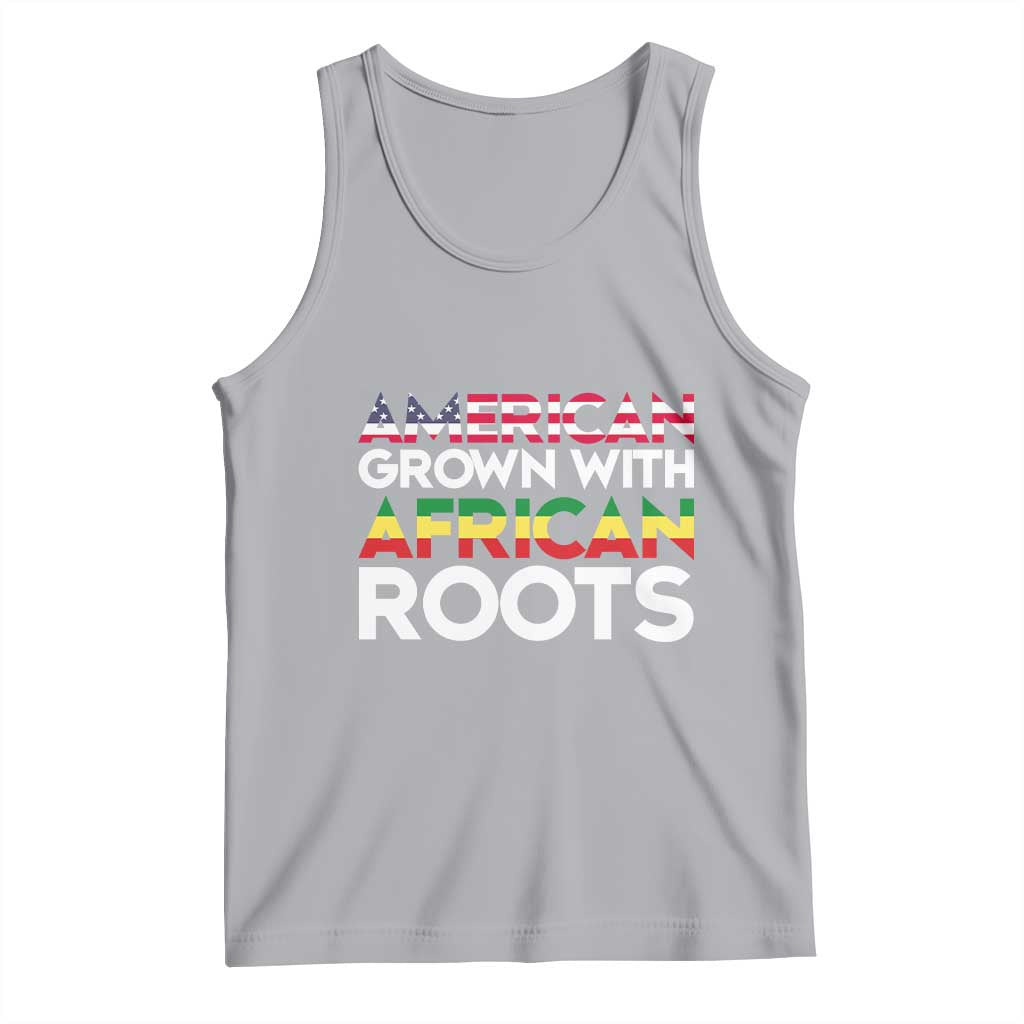 African American Roots Tank Top American Grown With African Roots US Flag TS02 Athletic Heather Print Your Wear