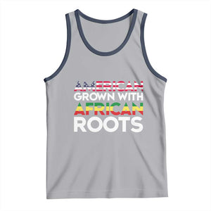African American Roots Tank Top American Grown With African Roots US Flag TS02 Athletic Heather Navy Print Your Wear