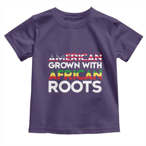 African American Roots Toddler T Shirt American Grown With African Roots US Flag TS02 Purple Print Your Wear