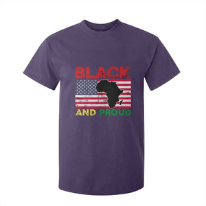 African American T Shirt For Kid Black And Proud US Flag Africa Map TS02 Purple Print Your Wear