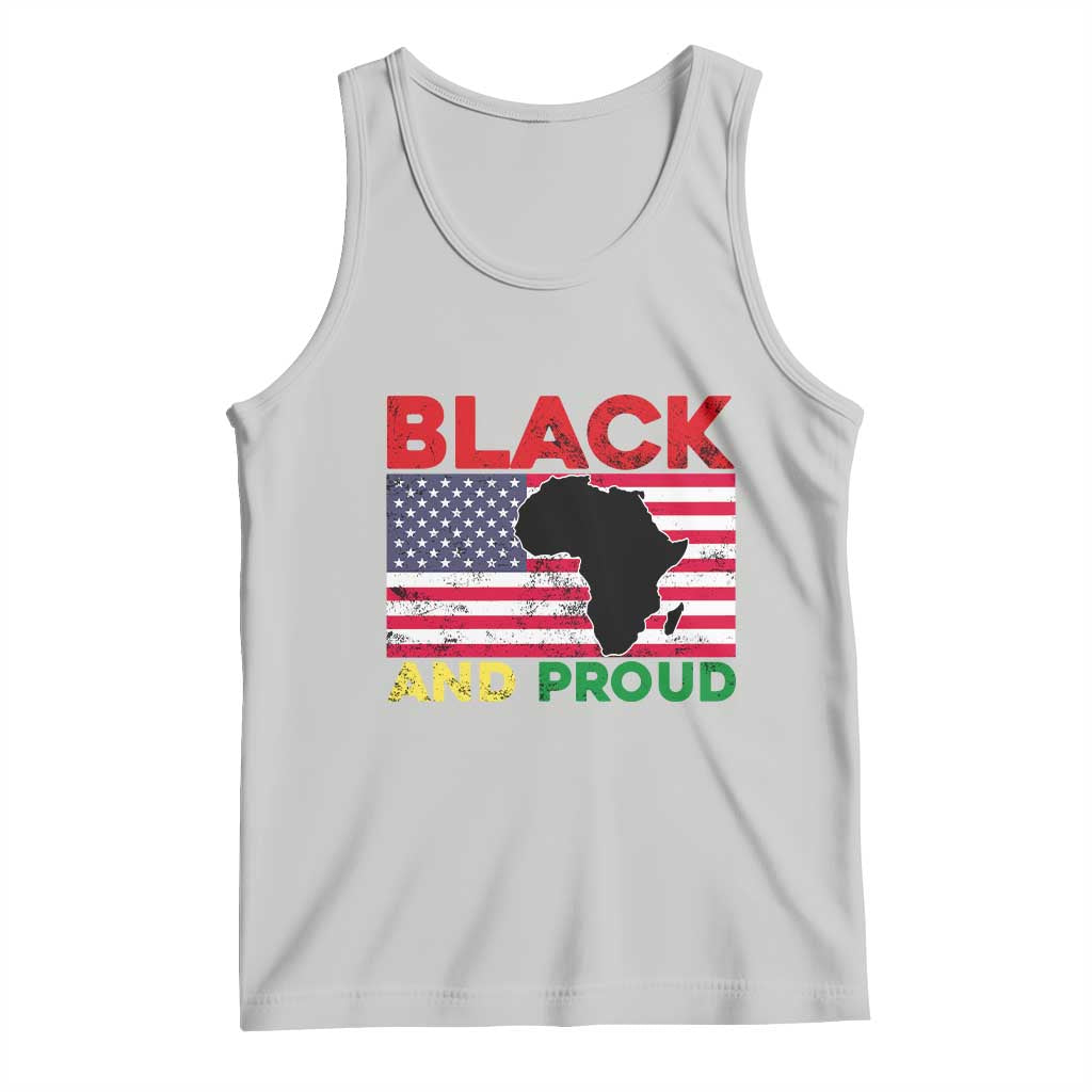 African American Tank Top Black And Proud US Flag Africa Map TS02 Ash Print Your Wear