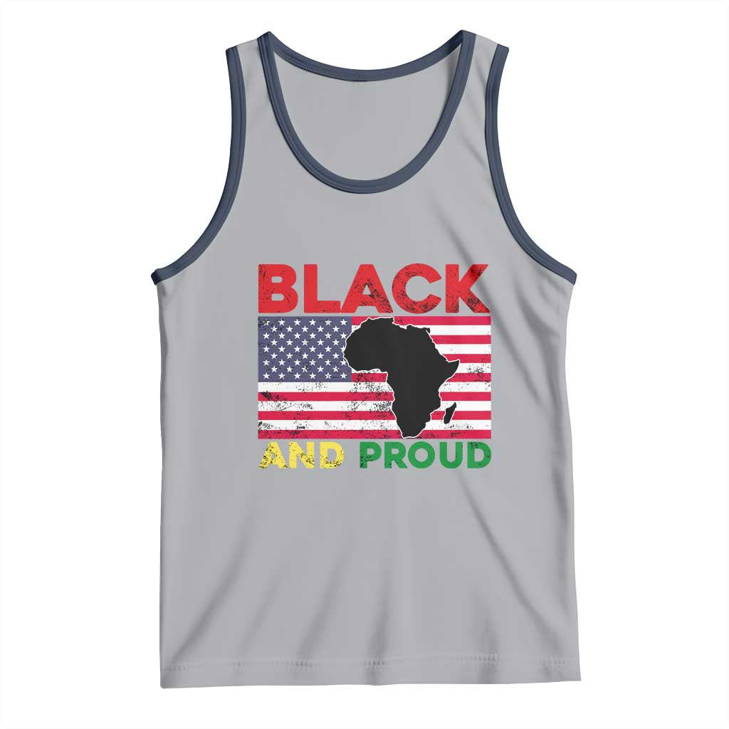 African American Tank Top Black And Proud US Flag Africa Map TS02 Athletic Heather Navy Print Your Wear