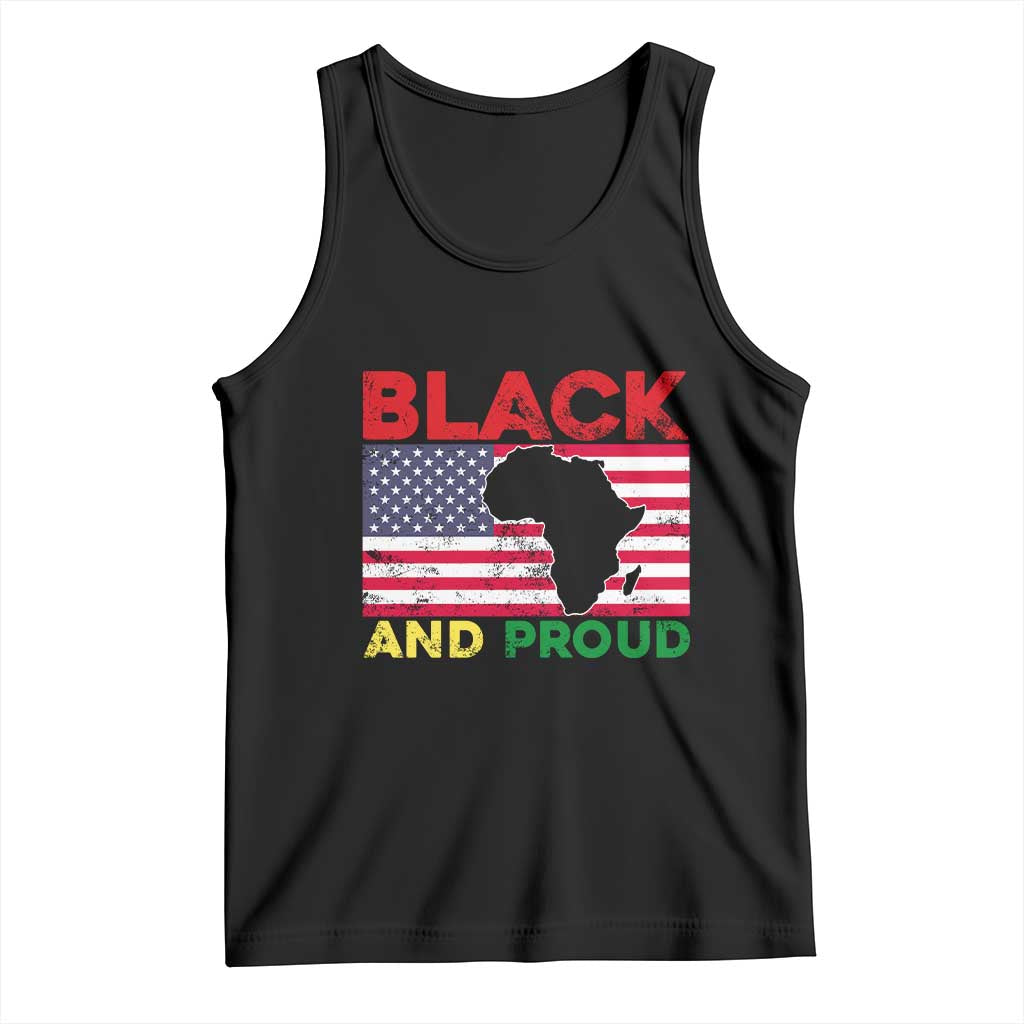 African American Tank Top Black And Proud US Flag Africa Map TS02 Black Print Your Wear