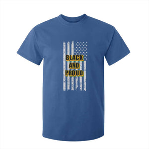 African American T Shirt For Kid Black And Proud US Flag BHM TS02 Royal Blue Print Your Wear