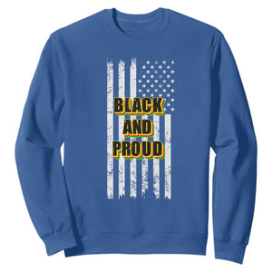 Black History Month Sweatshirt BHM Black And Proud African American Pride US Flag TS02 Royal Blue Printyourwear