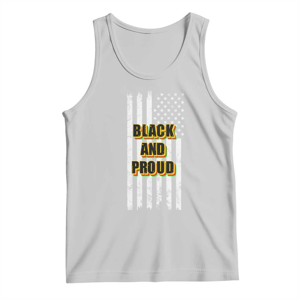 African American Tank Top Black And Proud US Flag BHM TS02 Ash Print Your Wear
