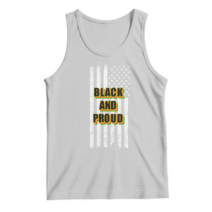 African American Tank Top Black And Proud US Flag BHM TS02 Ash Print Your Wear