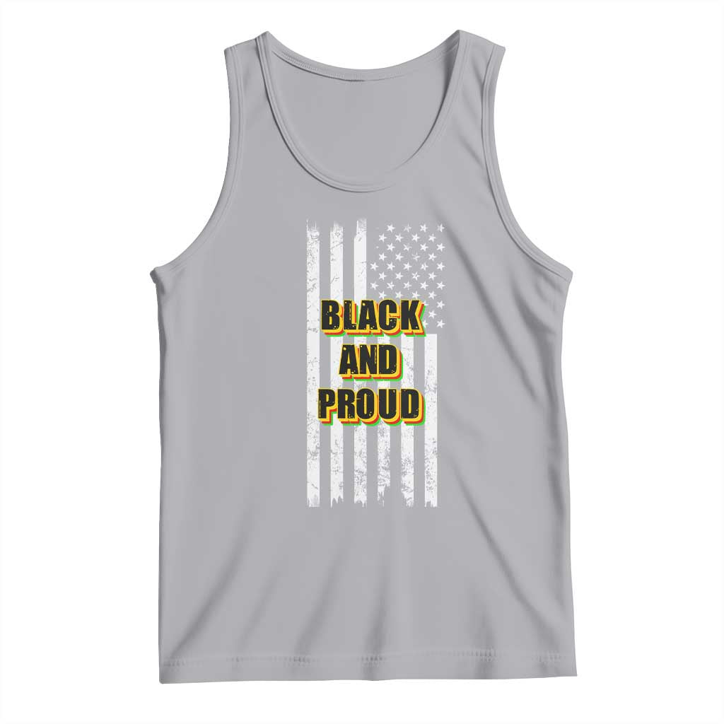African American Tank Top Black And Proud US Flag BHM TS02 Athletic Heather Print Your Wear