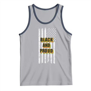 African American Tank Top Black And Proud US Flag BHM TS02 Athletic Heather Navy Print Your Wear