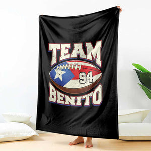 Team Benito Puerto Rico Football Pride Throw Blanket Number 94 Vintage Game Day Music Artist Fan TS02 Print Your Wear