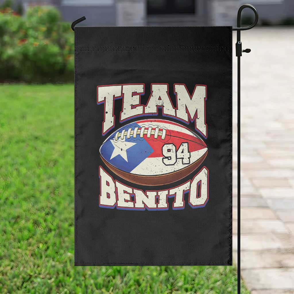 Team Benito Puerto Rico Football Pride Garden Flag Number 94 Vintage Game Day Music Artist Fan TS02 Print Your Wear