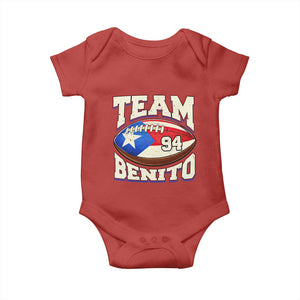 Team Benito Puerto Rico Football Pride Baby Onesie Number 94 Vintage Game Day Music Artist Fan TS02 Red Print Your Wear