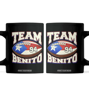 Team Benito Puerto Rico Football Pride Coffee Mug Number 94 Vintage Game Day Music Artist Fan TS02 Black Print Your Wear