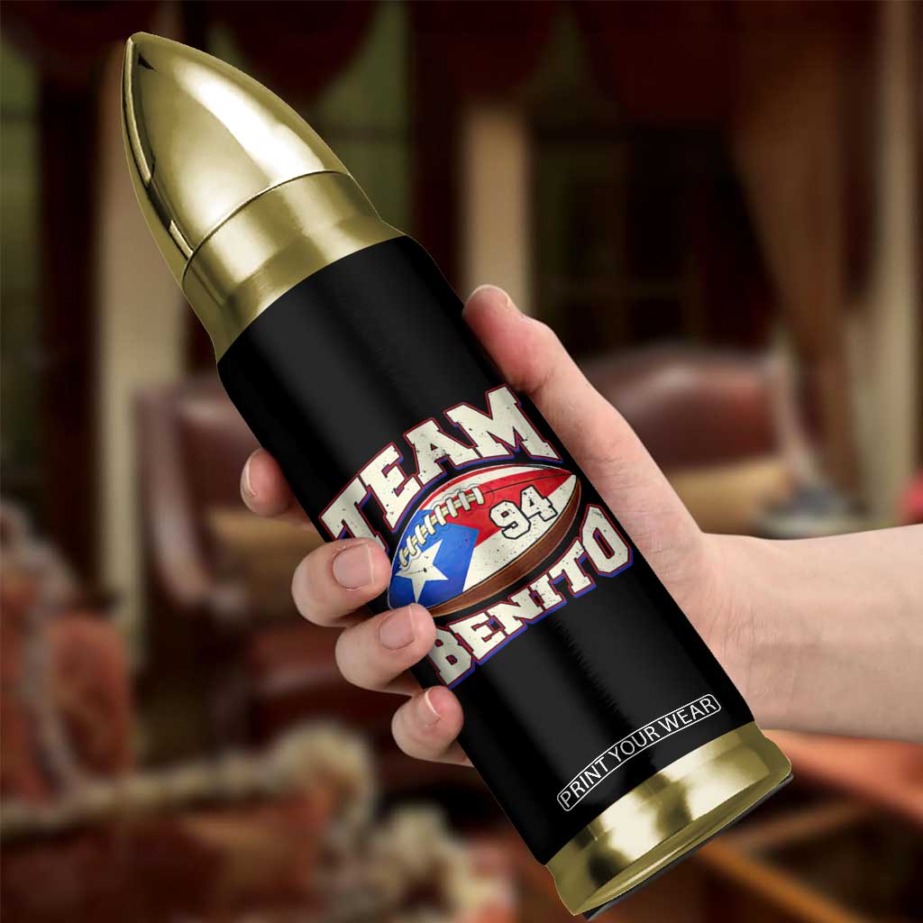 Team Benito Puerto Rico Football Pride Bullet Tumbler Number 94 Vintage Game Day Music Artist Fan TS02 Print Your Wear