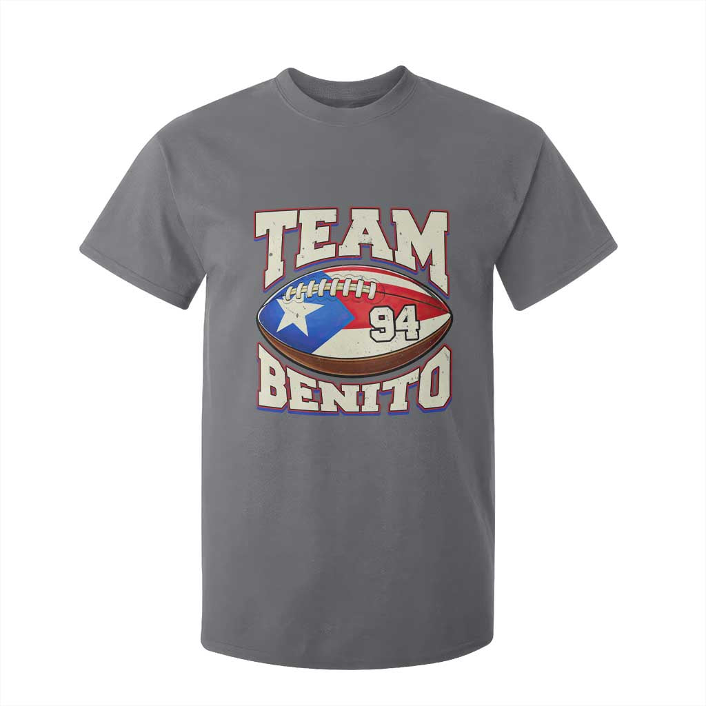 Team Benito Puerto Rico Football Pride T Shirt For Kid Number 94 Vintage Game Day Music Artist Fan TS02 Charcoal Print Your Wear