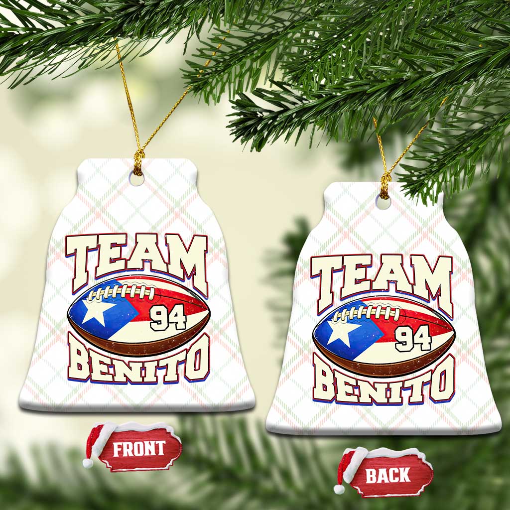 Team Benito Puerto Rico Football Pride Ceramic Ornament Number 94 Vintage Game Day Music Artist Fan TS02 Print Your Wear