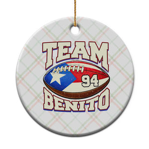 Team Benito Puerto Rico Football Pride Ceramic Ornament Number 94 Vintage Game Day Music Artist Fan TS02 1pc Christmas Plaid Print Your Wear