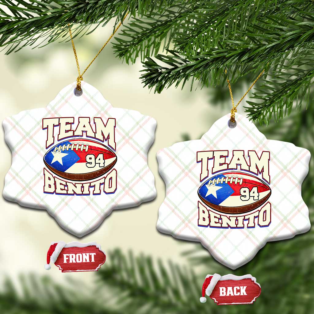 Team Benito Puerto Rico Football Pride Ceramic Ornament Number 94 Vintage Game Day Music Artist Fan TS02 Print Your Wear