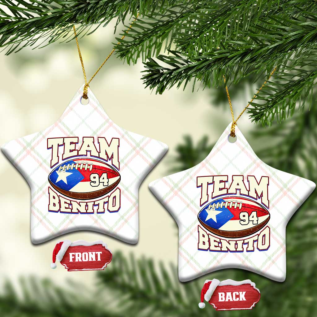 Team Benito Puerto Rico Football Pride Ceramic Ornament Number 94 Vintage Game Day Music Artist Fan TS02 Print Your Wear
