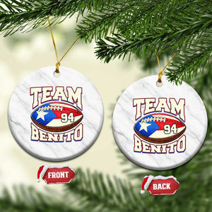 Team Benito Puerto Rico Football Pride Ceramic Ornament Number 94 Vintage Game Day Music Artist Fan TS02 1pc White Marble Print Your Wear