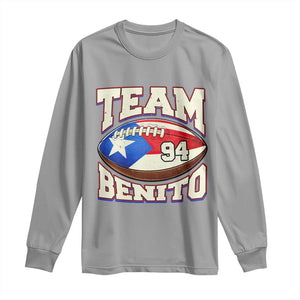 Team Benito Puerto Rico Football Pride Long Sleeve Shirt Number 94 Vintage Game Day Music Artist Fan TS02 Sport Gray Print Your Wear
