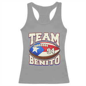 Team Benito Puerto Rico Football Pride Racerback Tank Top Number 94 Vintage Game Day Music Artist Fan TS02 Sport Gray Print Your Wear