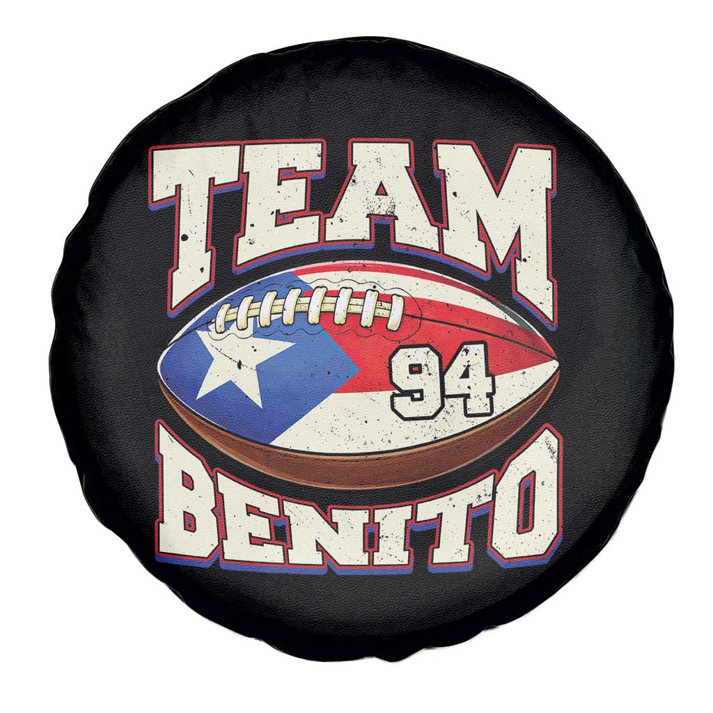Team Benito Puerto Rico Football Pride Spare Tire Cover Number 94 Vintage Game Day Music Artist Fan TS02 Print Your Wear