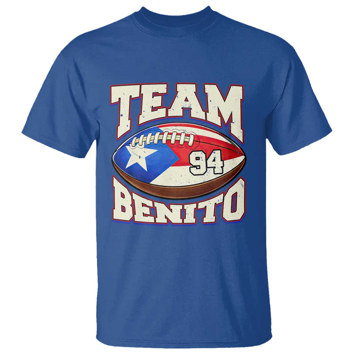Team Benito Puerto Rico Football Pride T Shirt Number 94 Vintage Game Day Music Artist Fan TS02 Royal Blue Print Your Wear