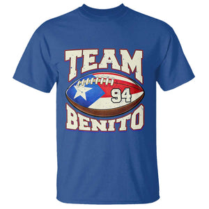 Team Benito Puerto Rico Football Pride T Shirt Number 94 Vintage Game Day Music Artist Fan TS02 Royal Blue Print Your Wear