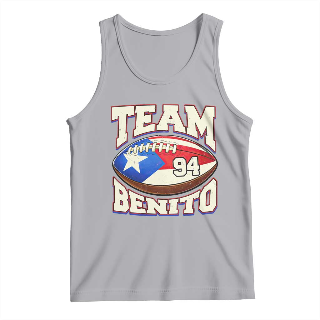 Team Benito Puerto Rico Football Pride Tank Top Number 94 Vintage Game Day Music Artist Fan TS02 Athletic Heather Print Your Wear