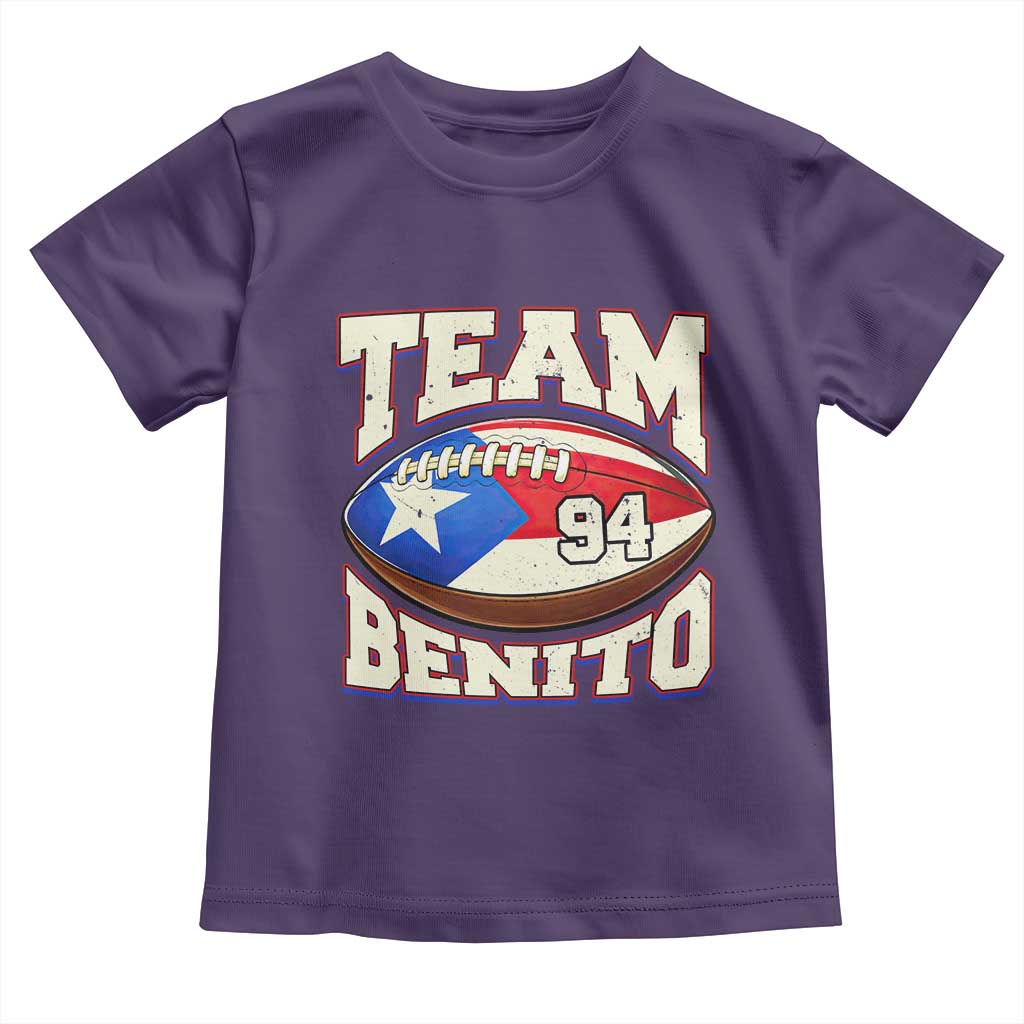 Team Benito Puerto Rico Football Pride Toddler T Shirt Number 94 Vintage Game Day Music Artist Fan TS02 Purple Print Your Wear