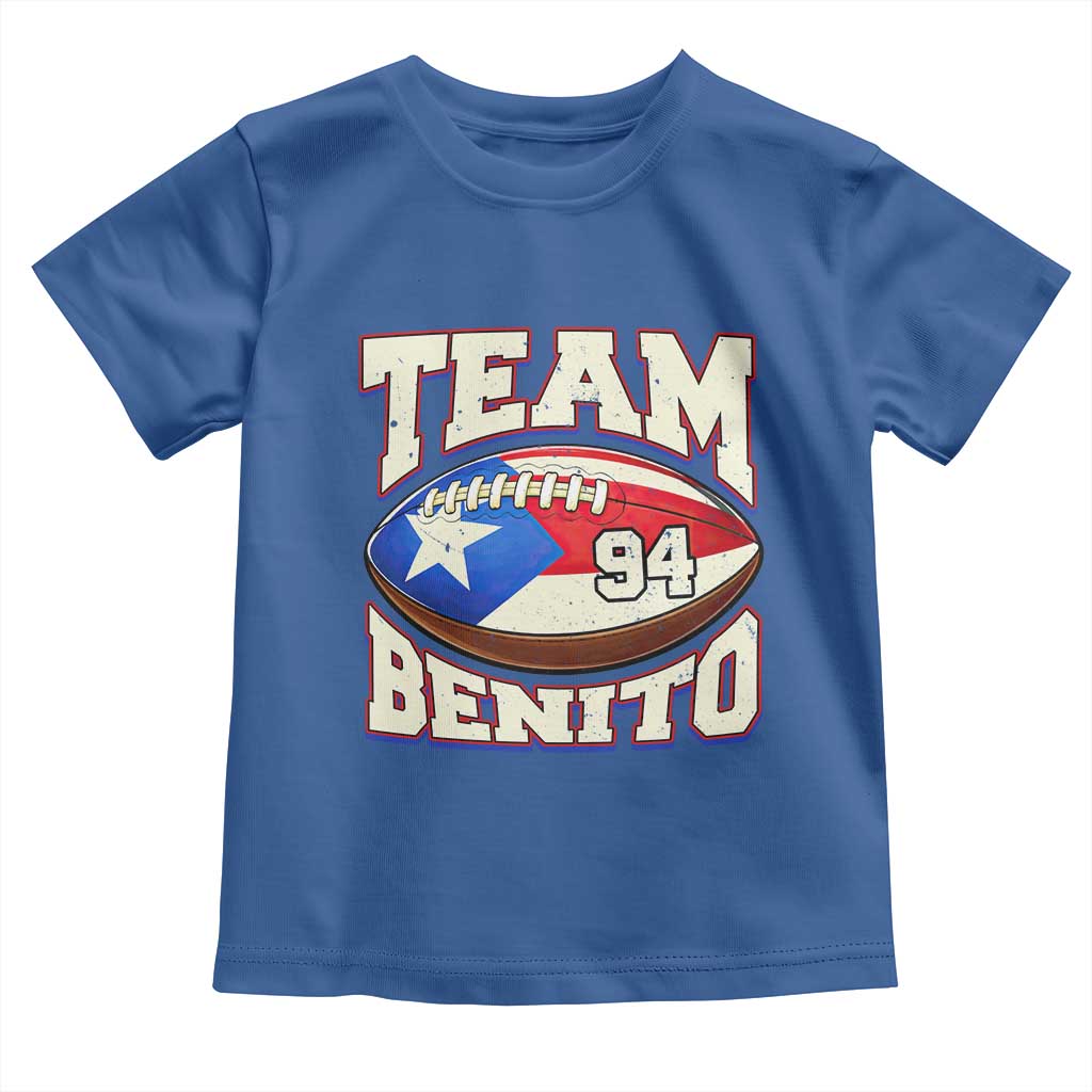 Team Benito Puerto Rico Football Pride Toddler T Shirt Number 94 Vintage Game Day Music Artist Fan TS02 Royal Blue Print Your Wear