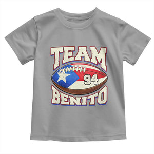 Team Benito Puerto Rico Football Pride Toddler T Shirt Number 94 Vintage Game Day Music Artist Fan TS02 Sport Gray Print Your Wear