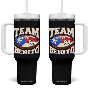 Team Benito Puerto Rico Football Pride Tumbler With Handle Number 94 Vintage Game Day Music Artist Fan TS02 One Size: 40 oz Black Print Your Wear