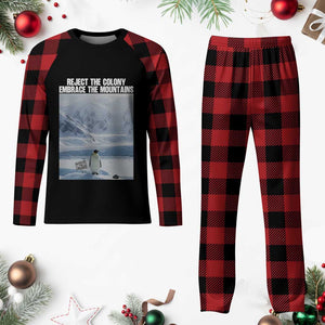 Funny Nihilist Penguin Existential Meme Plaid Pajama Set Reject the Colony Embrace the Mountains TS02 Buffalo Plaid Print Your Wear