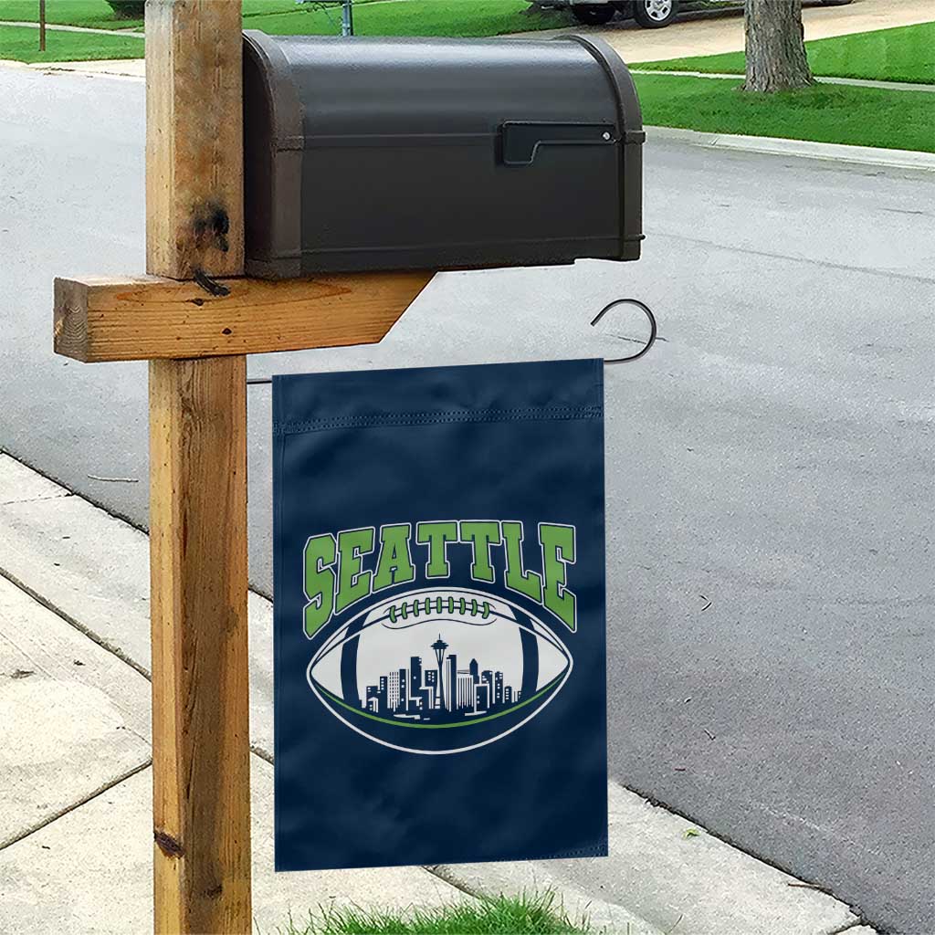 Seattle City Skyline Football Graphic Garden Flag Sports Fan Game Day Pride TS02 Print Your Wear