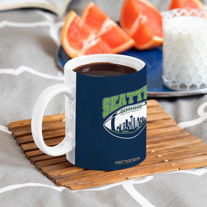 Seattle City Skyline Football Graphic Coffee Mug Sports Fan Game Day Pride TS02 Print Your Wear
