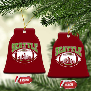 Seattle City Skyline Football Graphic Ceramic Ornament Sports Fan Game Day Pride TS02 Print Your Wear