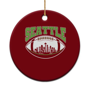 Seattle City Skyline Football Graphic Ceramic Ornament Sports Fan Game Day Pride TS02 1pc Red Print Your Wear