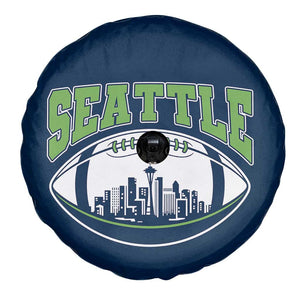Seattle City Skyline Football Graphic Spare Tire Cover Sports Fan Game Day Pride TS02 Print Your Wear