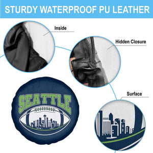 Seattle City Skyline Football Graphic Spare Tire Cover Sports Fan Game Day Pride TS02 Print Your Wear